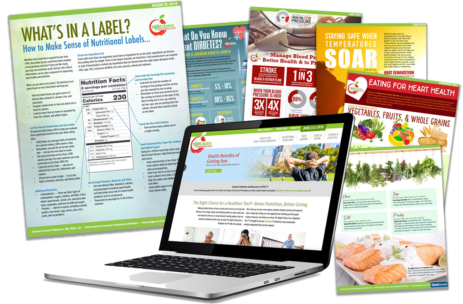 Wellness website and newsletters Wellness website and newsletters